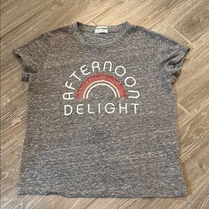 MOTHER afternoon delight Heather Gray viscose blend soft Crewneck T-Shirt XS
